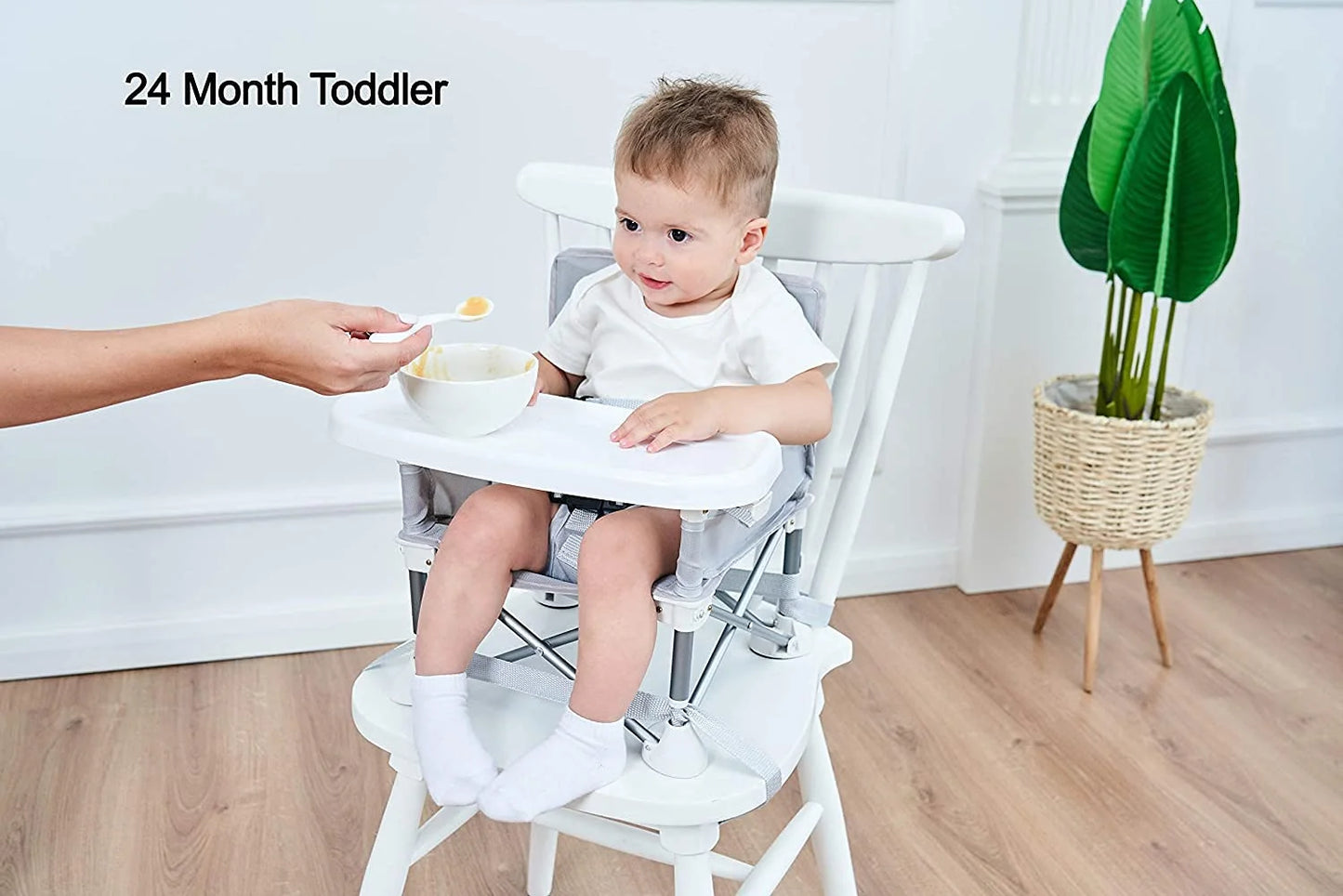 Portable Baby Seat Travel| Compact Fold with Straps for Indoor/Outdoor Use| Great for Camping, Beach, Lawn |Toddlers, Kids, Boys, Girls (Grey)